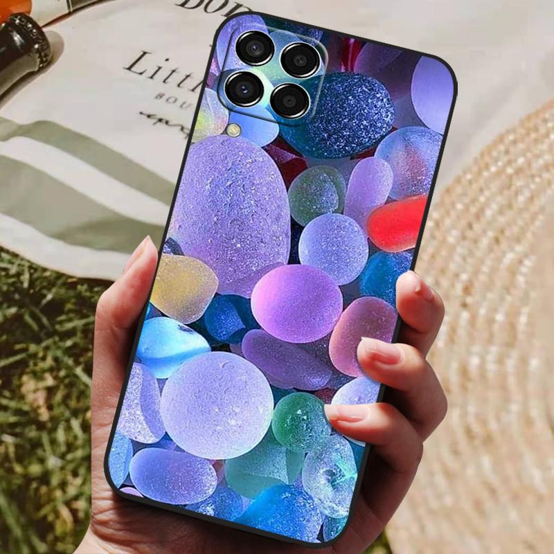 För Samsung Galaxy M33 Fodral M53 2022 Mode Silikon Skyddande Mjukt TPU Baksidesfodral för Samsung M53 5G Telefonfodral Svart Stötfångare