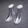 Fashion Snow Boots New Women's Winter Shoes Thick Sole Plaforms Ankle Botas Round Toe Thick Plush Warm Cotton Shoe Side Zip Silver Black