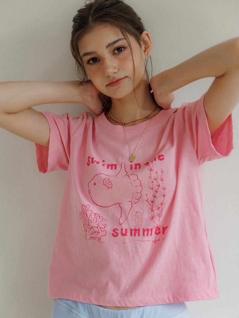 Peuswike Mola Mola Cotton T-Shirt - Pink