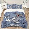 3pcs Tom Cat Bedding Set - 1 Soft Quilt Cover + 2 Pillowcases, Machine Washable - Suitable for All Seasons, Perfect Gift for Family and Friends.F095