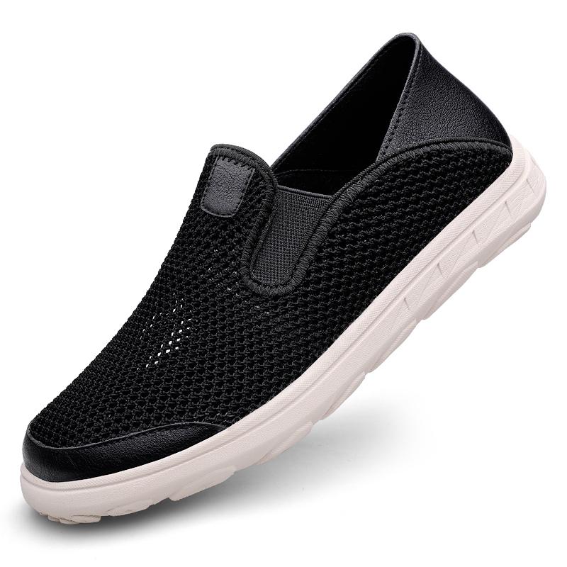 Summer Hollow Out Loafers Men Casual Shoes Breathable Mesh Man Moccasins Men's Sneakers Slip On Flats Large Size Driving Shoes