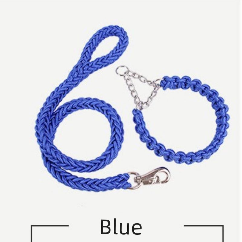 

Big Dog Cable Stitch Hand Holding Rope Medium Large Dog Reinforced Golden Retriever Labrador P Chain Dog Leash Pet Supplies S [Suggested 3.50 kg-7.50 kg]] Blue