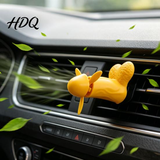 Fun Car Vent Decoration Funny Air Freshener Clip Novelty Aromatherapy Diffuser Rotating Propeller Automotive Outlet Fan for Interior Accessories