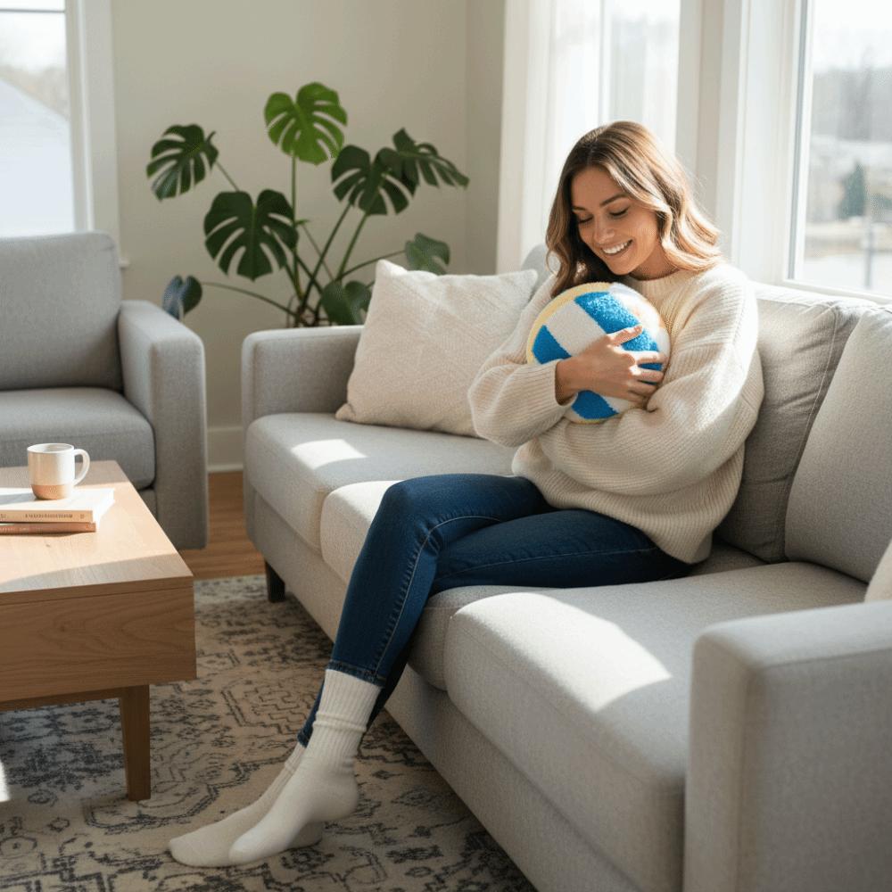 Weiche Volleyball-Kissenpuppe Stofftier Volleyball Plüschtier Kinderspielzeug