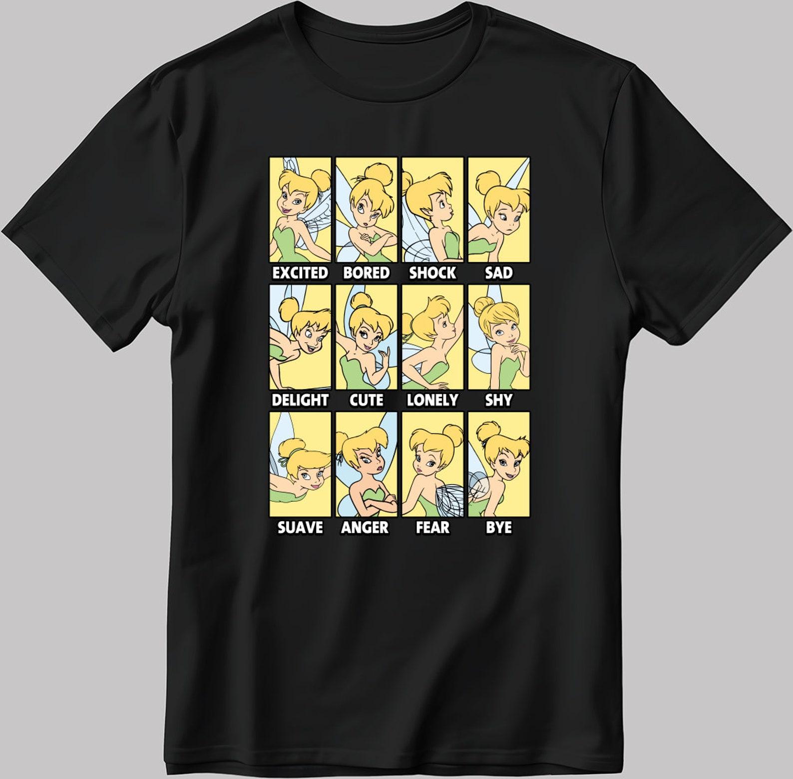 Tinkerbell Moods Short Sleeve White-Black Men s / Women s T-Shirt J041 2XL