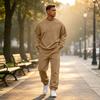 Men's Color Hoodie and Jogger Set for Spring and Fall, Casual Activewear Track Suit