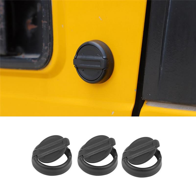 A03E-Keyhole Covers For Jeep Wrangler TJ JK JL JT 1997- Car Door Security Accessories Keyhole Protection Cover ,3 Pack