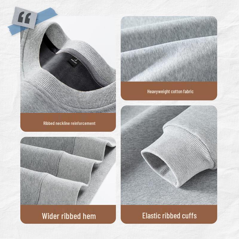 Jeanswest Men's Waffle Knit Crew Neck Sweatshirt