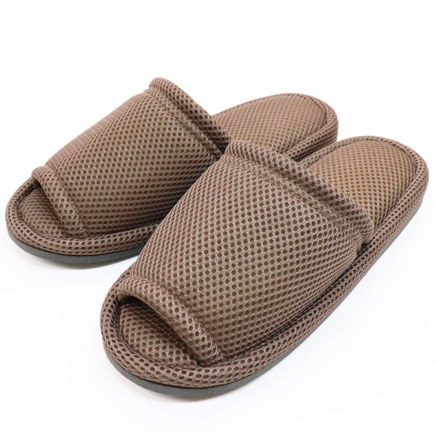 

Hospitality Slippers for Commercial Washable Mesh Slippers [Okumura] Use, (Brown, M)