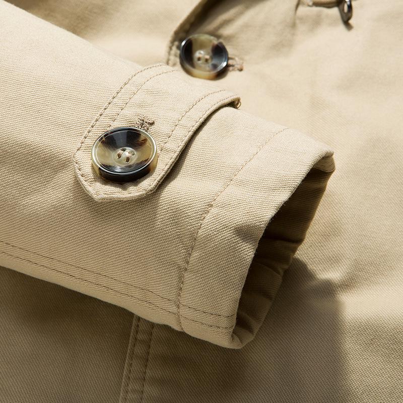 Herren Trendige Frühling Mid-Length Baumwolljacke - Leichter Casual Windbreaker