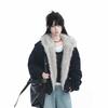 Retro Fur Collar Hooded Cotton Coat Women'S Winter Feeling Thickened Plush Cotton Coat