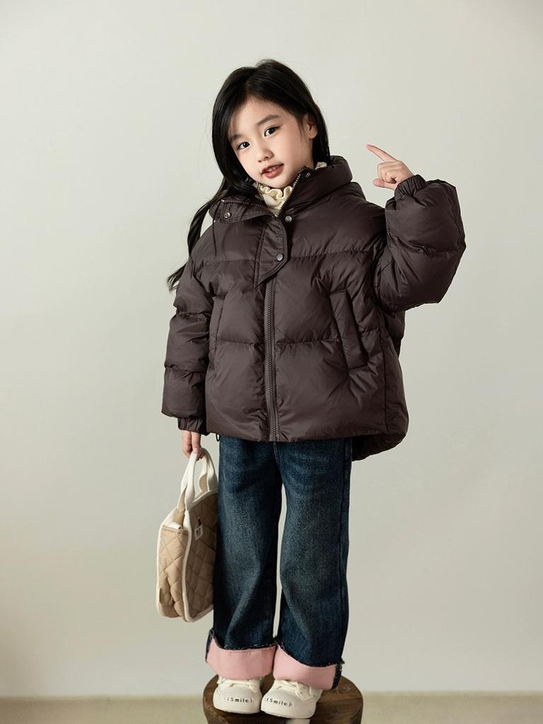 Children's Winter Korean-Style Thickened Puffer Jacket, Baby Casual Jacket, Short Hooded Jacket for Older Kids