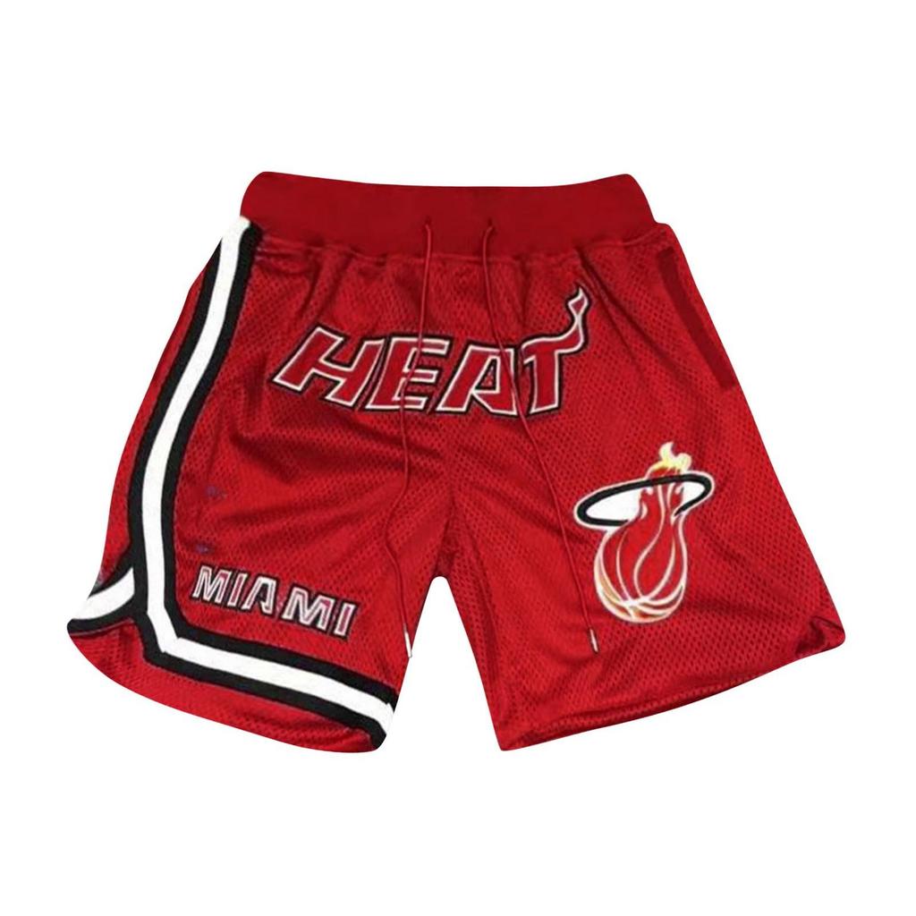Heat Retro Embroidered Drawstring Cropped Basketball Shorts Training Shorts