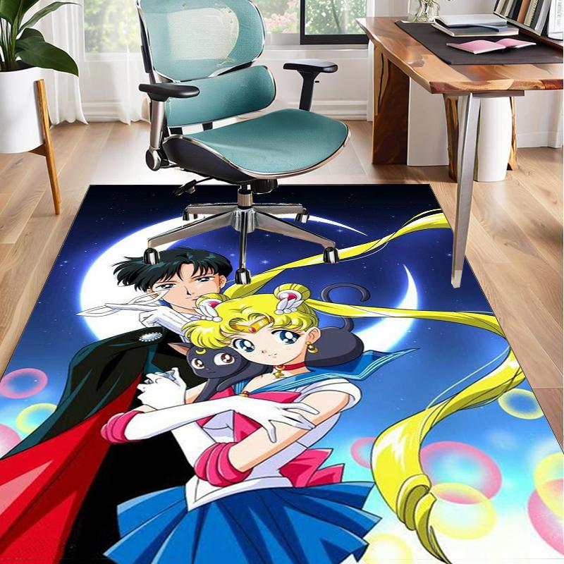 Christmas anime Princess Office Rug Chair Mat, Game Carpet, Suitable for Front Door, Bedroom, Living Room, Desk, Holiday Gift