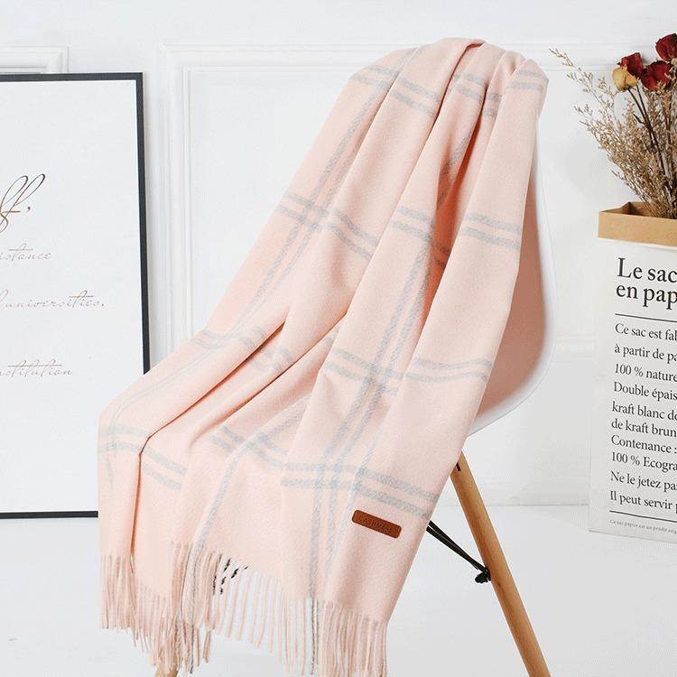 Warm Wool Scarf for Women Winter Plaid Design Soft Wear Open Scarves Female High Quality