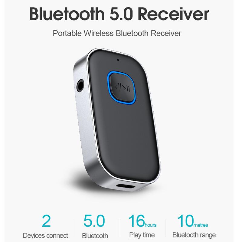 J22 Bluetooth Receiver with Microphone AUX 3.5mm Wireless Audio Bluetooth Converter for Car Audio Power Amplifier