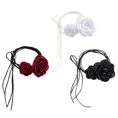 1 Paio Collane Stile Gotico Fiore di Rosa Catena per Collo Choker per Donne Signore