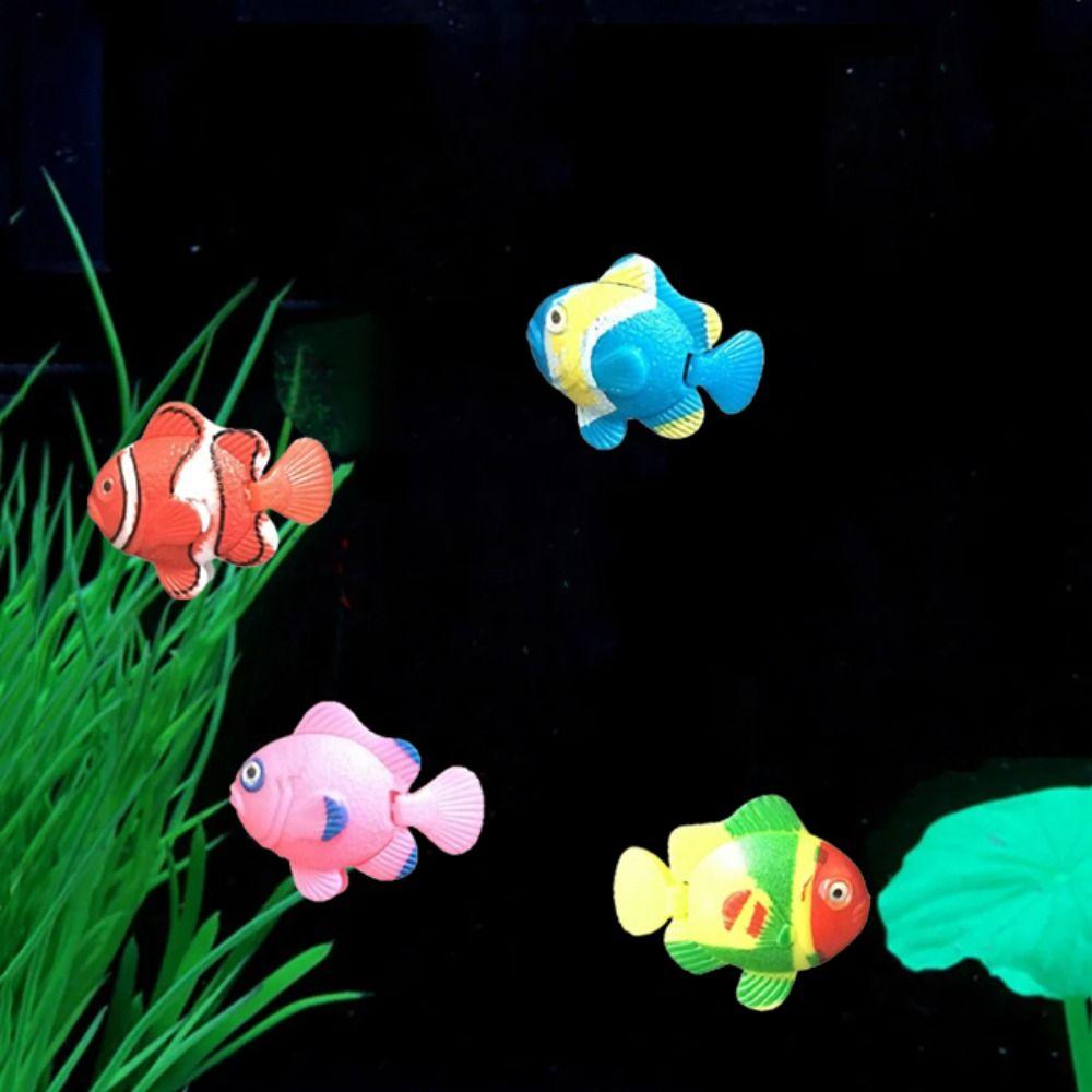5pcs Decorative Artificial Clownfish Plastic Simulation Floating Fishes Random Color Simulation Ocean Tropical Fish