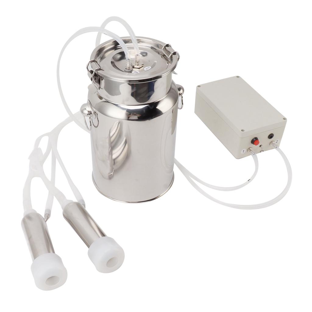 Electric Milker Cow Milking Machine Vacuum Pulsation Silicone Hose Stainless Steel Basket Auto Milker for Cattles