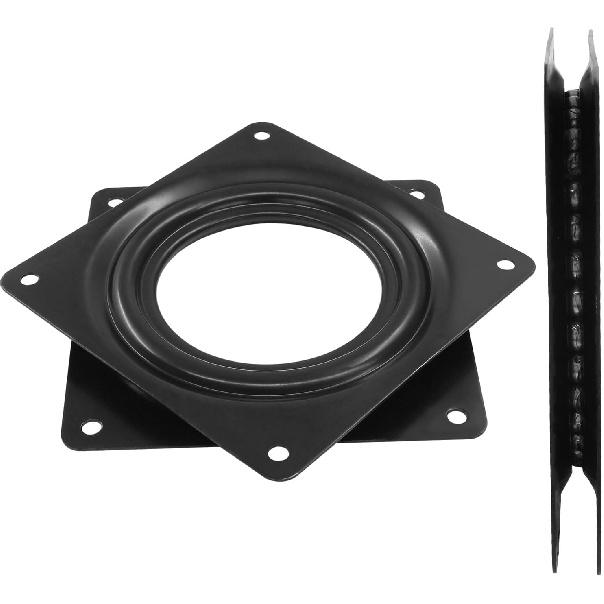 2 Pack Metal Lazy Susan Turntable, Mini Lazy Susan 4 Inch Swivel Plate for Model Base Crafts Stand Monitor Kitchen Table Cabinets, Black