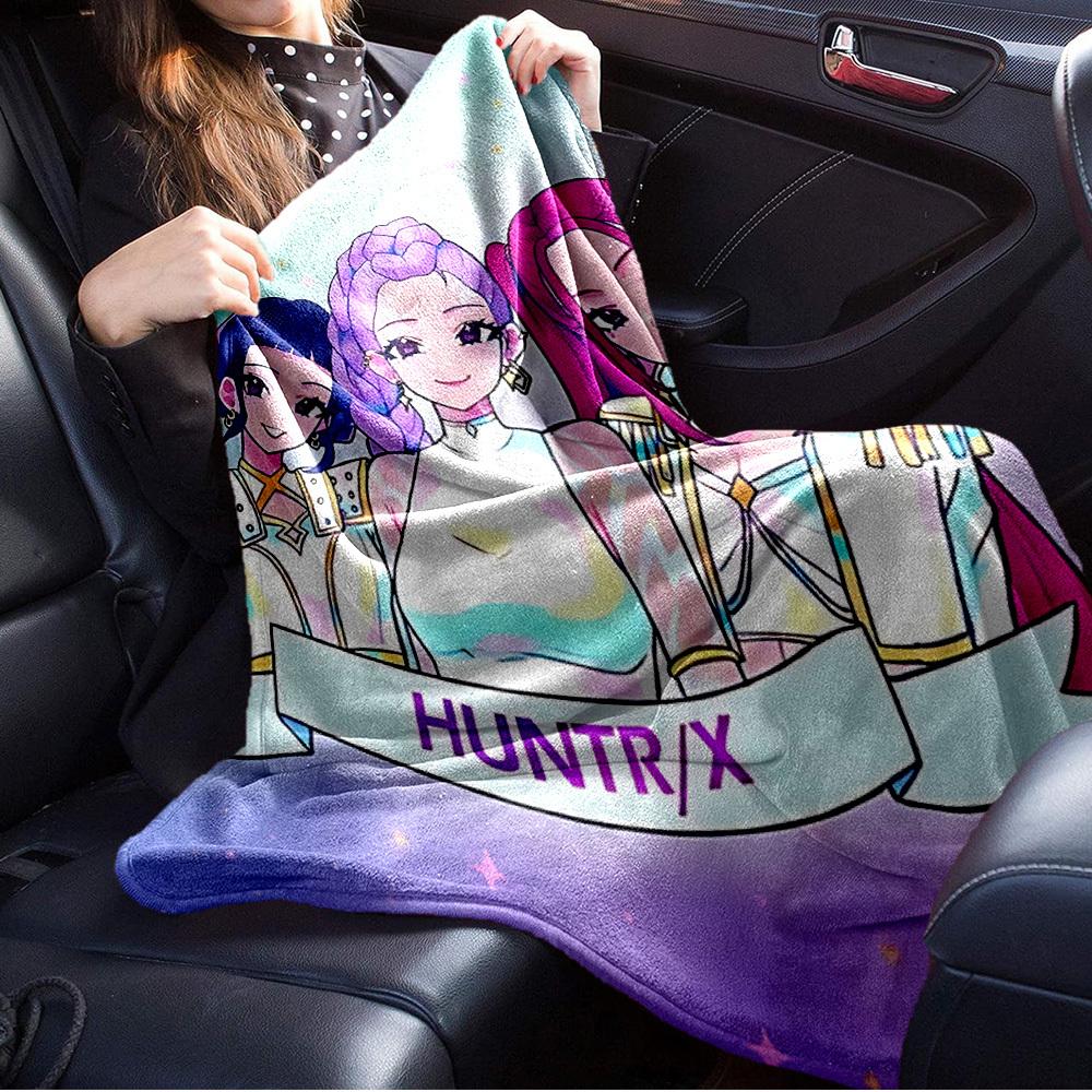 Gruppo di Ragazze Anime K-POP Coperta Morbida Calda delle Quattro Stagioni Copriletto Spesso a Maglia in Poliestere per Tutte le Stagioni per Letto, Campeggio, Viaggio Regalo Perfetto