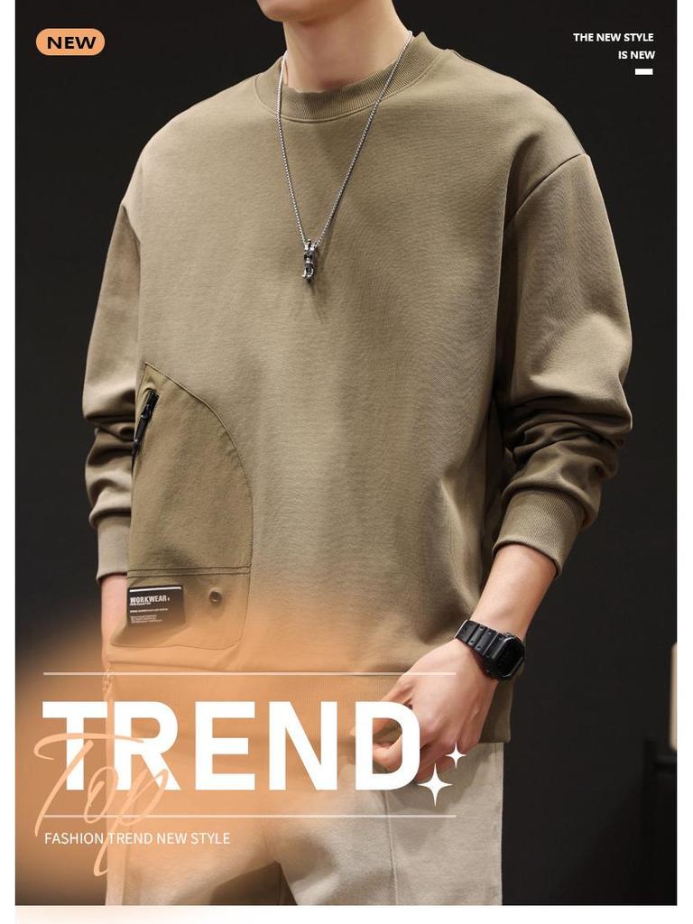 Herren Retro Locker Geschnitten Reißverschlusstasche Hoodie - Einfarbige, Vielseitige Herbst/Winter Mode