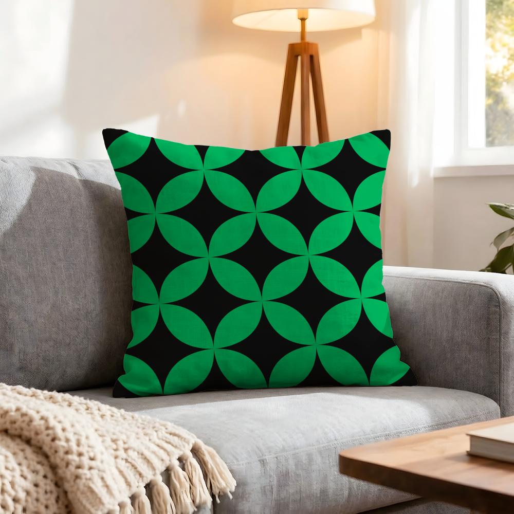 Color black and green Cushion Cover Pcs Decorative Covers Soft Cushion Case for Sofa Couch Decor x x Pillowcases