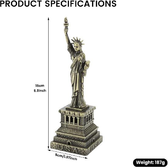 Topyond Statue of Liberty Figurine Souvenir, Metal Building Model, Souvenir and Desk Decoration, Liberty Statue Model for Home, Office, Gift
