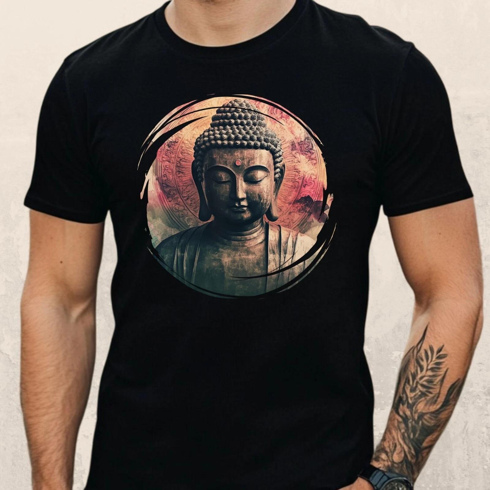 T-Shirt Herren Buddha Motiv Baumwolle Größe S bis 5XL M
