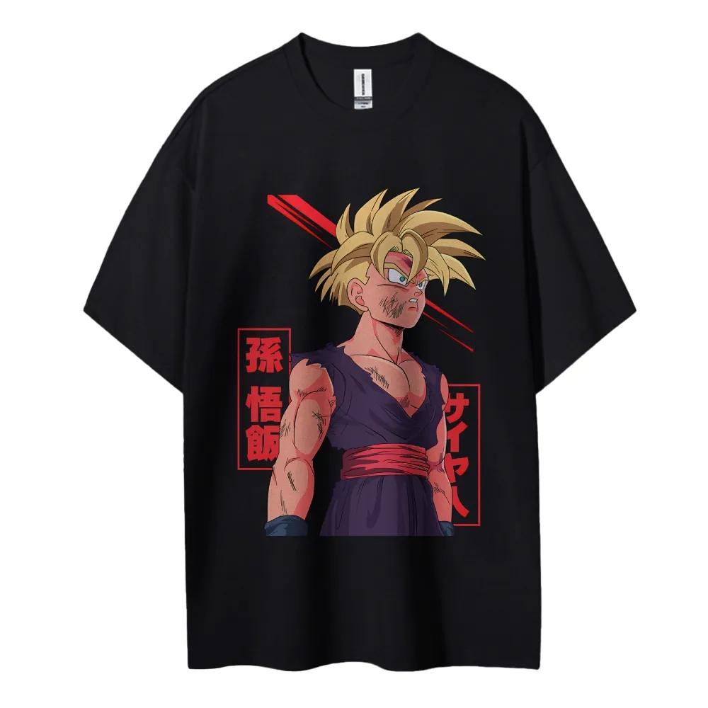 

Dragon Ball Son Gohan Cotton Unisex Crewneck Anime TShirt Comfortable Shortsleeved Sports and Casual Unisexs and Womens Tops 4XL