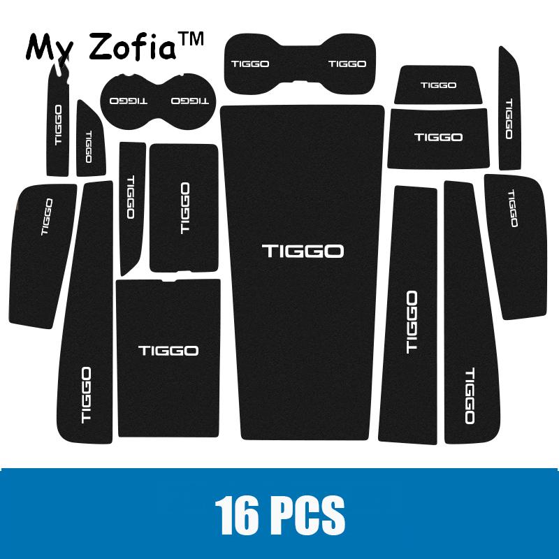 For Chery Tiggo 7 Pro Max 2024 2025 Car Leather Mat Door Groove Anti-slip Cup Cushion Gate Slot Coaster Dust-proof Accessories