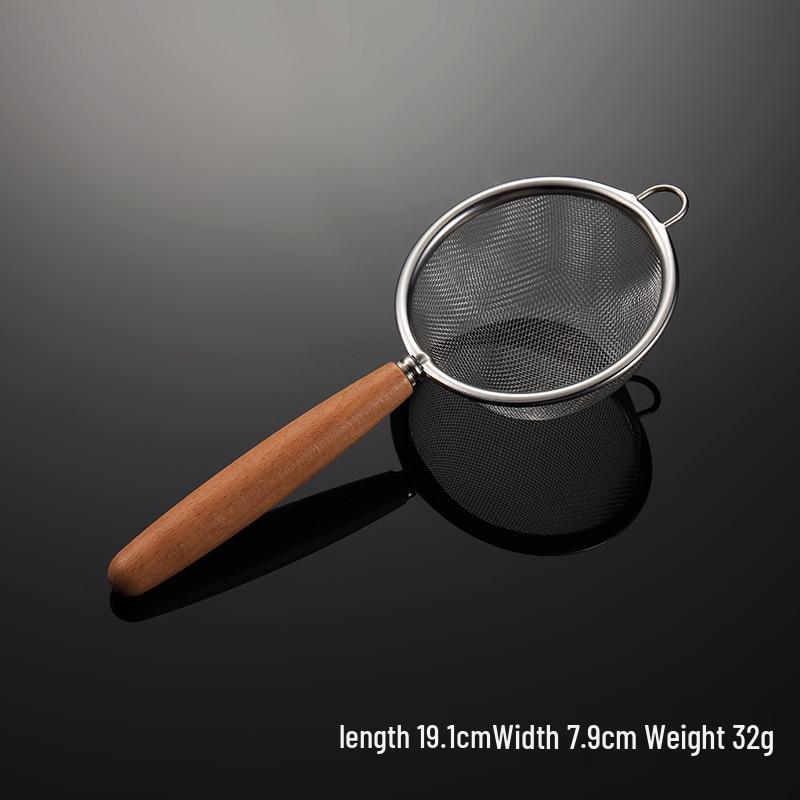 304 Stainless Steel Mesh Strainer with Solid Wood Handle - Multi-Size Flour Sifter & Skimmer.