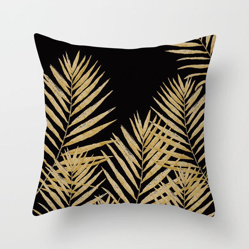 Home Products New Black Geometric Sofa Pillow Cushion Cover Digital Printing Office Cushion Cover