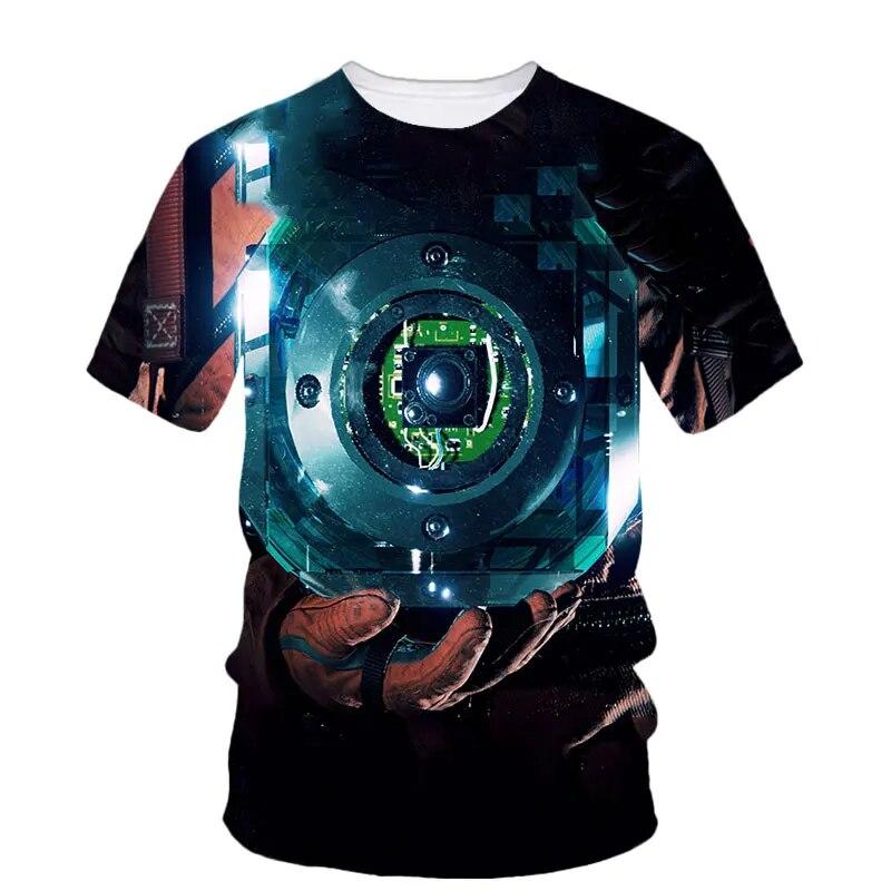 Men'S Personality T-shirt 3d High Definition Printing Camera Pattern Summer Fashion Trend Short Sleeve Photographer Crewneck Top