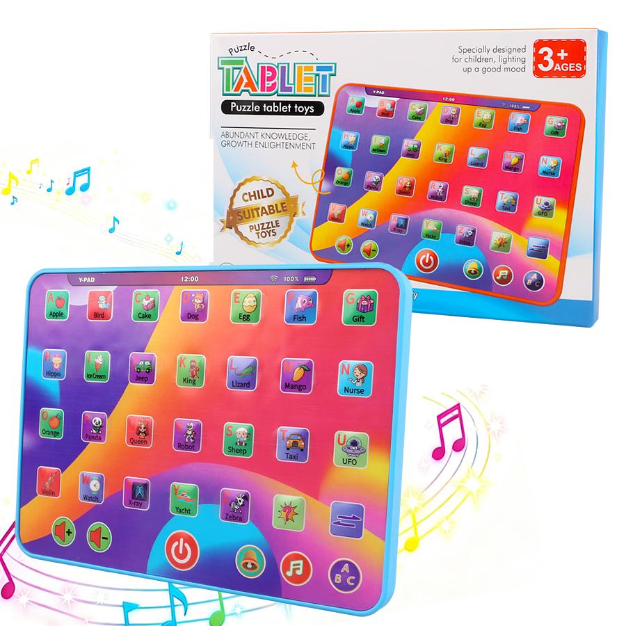 Alphabet Tablet to Learn Letters, Abc, Numbers, Colors, Music & Words, Interactive Toddler Learning & Education Toys for Kids