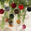 Christmas Tree Ornament 8cm 12 Velvet Christmas Balls Dot Wrap Cloth Ball Christmas Decorations Hanging Ornaments
