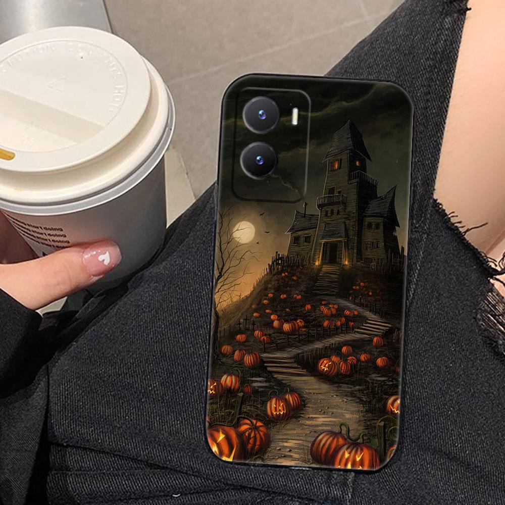 Halloween Pumpkin Bat Phone Case For VIVO V60 V50 V40 LITE S1 V17 V20 SE V21 V23 V23E V25 V25E V27 V27E V29 V29E V30 Case Cover
