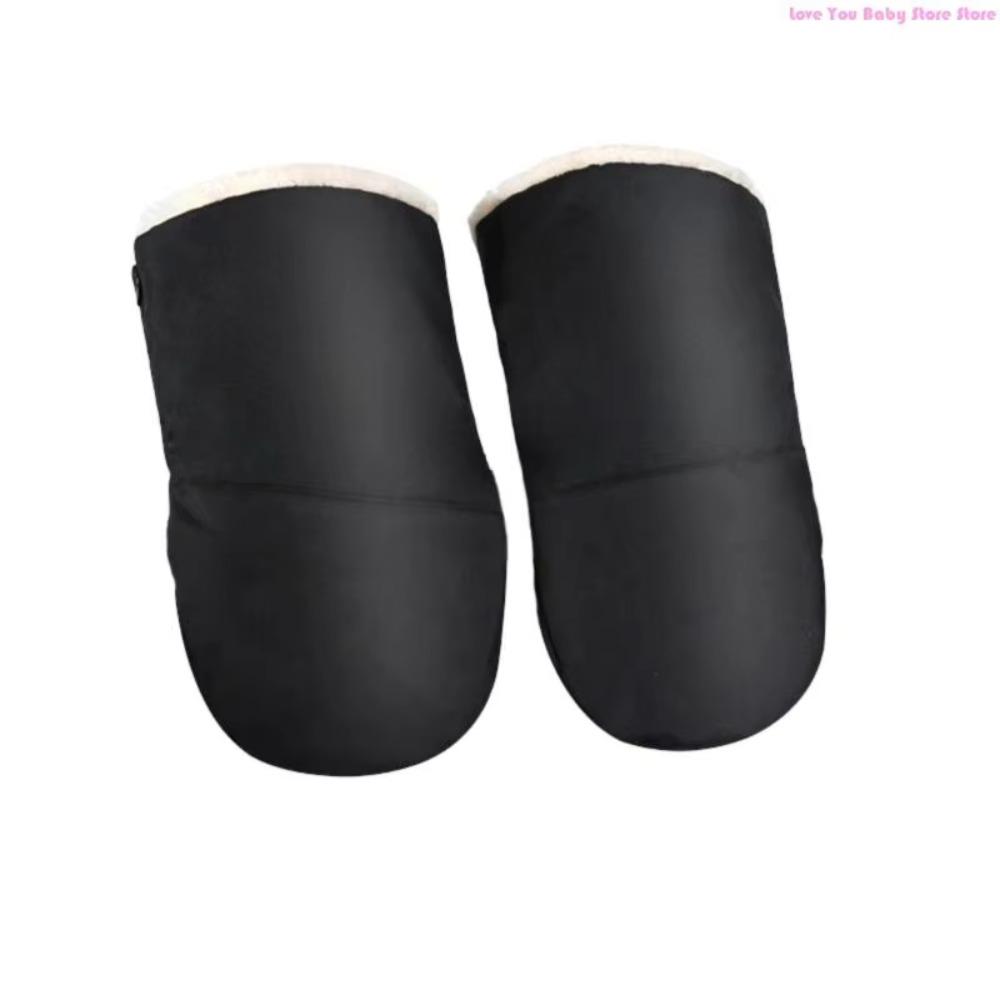 Thicken Winter Strollers Gloves Warm Fleece Lined Baby Stroller Hand Muff  Daily Outings чёрный