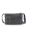 Minimalist Woven Square Crossbody Bag In Genuine Leather Lightweight Daily Use Shoulder Women