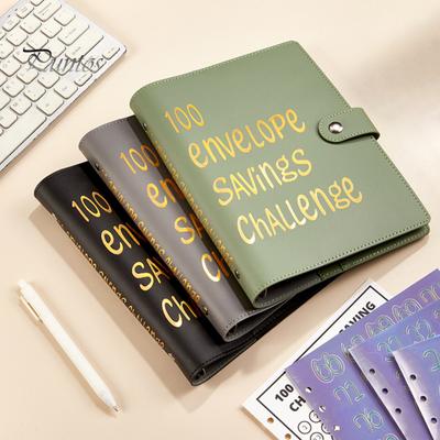 100 Gün Tasarruf Mücadelesi Bağlayıcı Temizle Nakit Zarf Numarası Etiket Yeniden Kullanılabilir 6 Delik Bağlayıcı Bütçe Kitap Planlayıcısı Para Organizatör Albümü