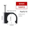 100Pcs/Set Plastic Metal Nail In Cable Clips Black Coaxial Cable Clamp  for Home Office Workshop