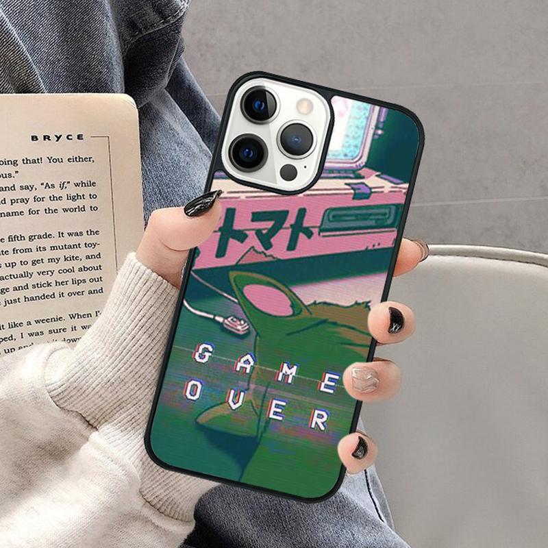 Japanese 90s Anime Aesthetic Phone Case for iPhone 17 Air 16 16e 15 Plus for Apple 13 11 12 14 Pro Max Cover Coque