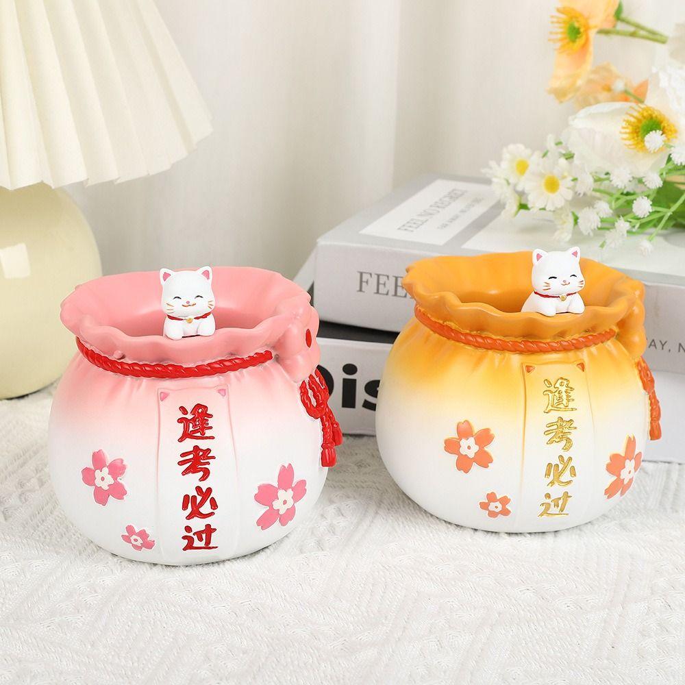 

Toast Pencil Container Cat Desktop Storage Box Novelty Lucky Bag Pen Holder Office