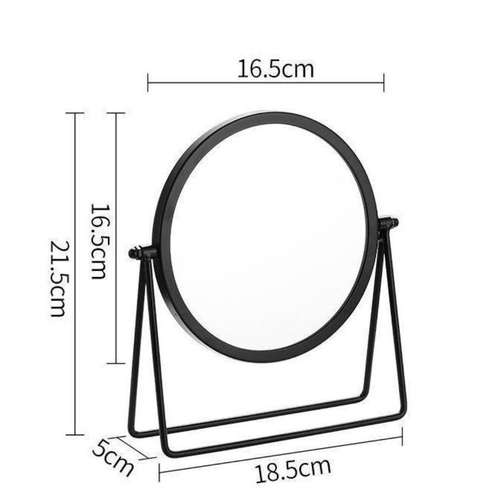Metal Makeup Mirror with Stand Round Dressing Mirror Retro Desktop Mirror  Bedroom