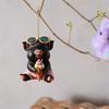 Black Creative Pig Acrylic Car Pendant For Quirky And Stylish Decor Vehicle