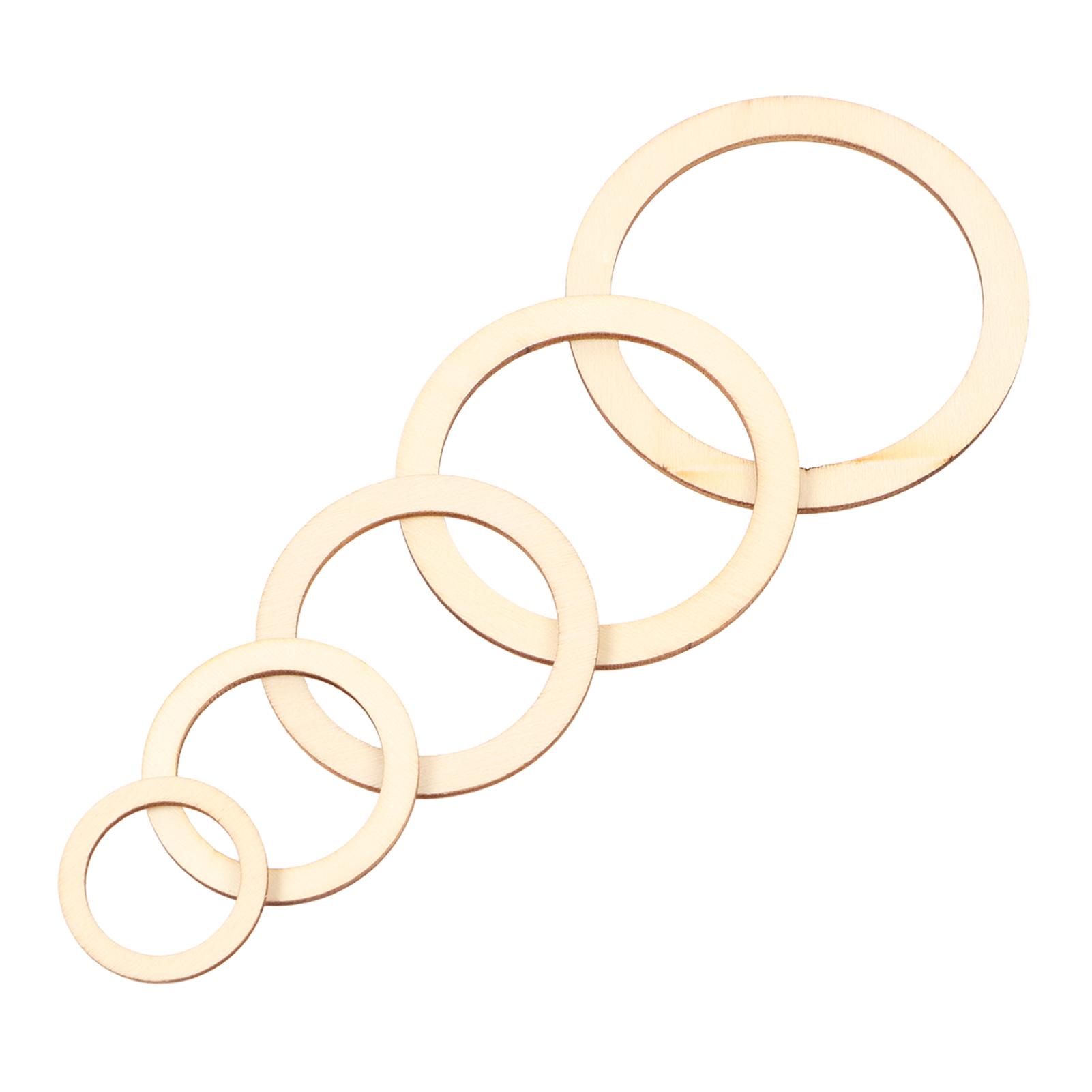 

205 шт. необработанных деревянных колец 5 размеров легкие прочные сглаживающие простые деревянные венковые кольца для поделок