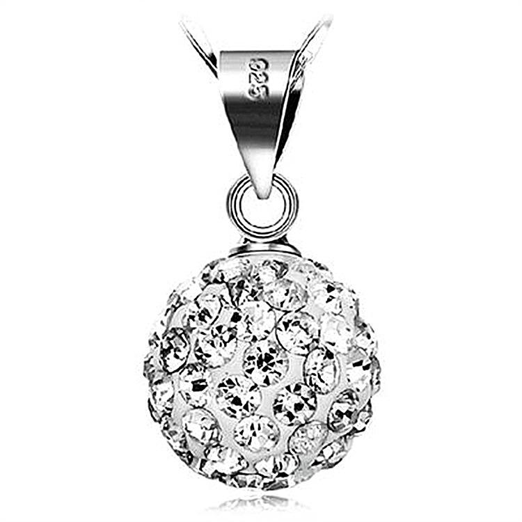 

Ожерелье в корейском стиле, ретро, посеребренное, с кристаллами шамбала и цветным бриллиантовым шаром White Pendant 12M [No Chain]