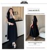 Summer 2026 Maternity Elastic Pleated Strap Dress & Lace Patchwork T-shirt Set