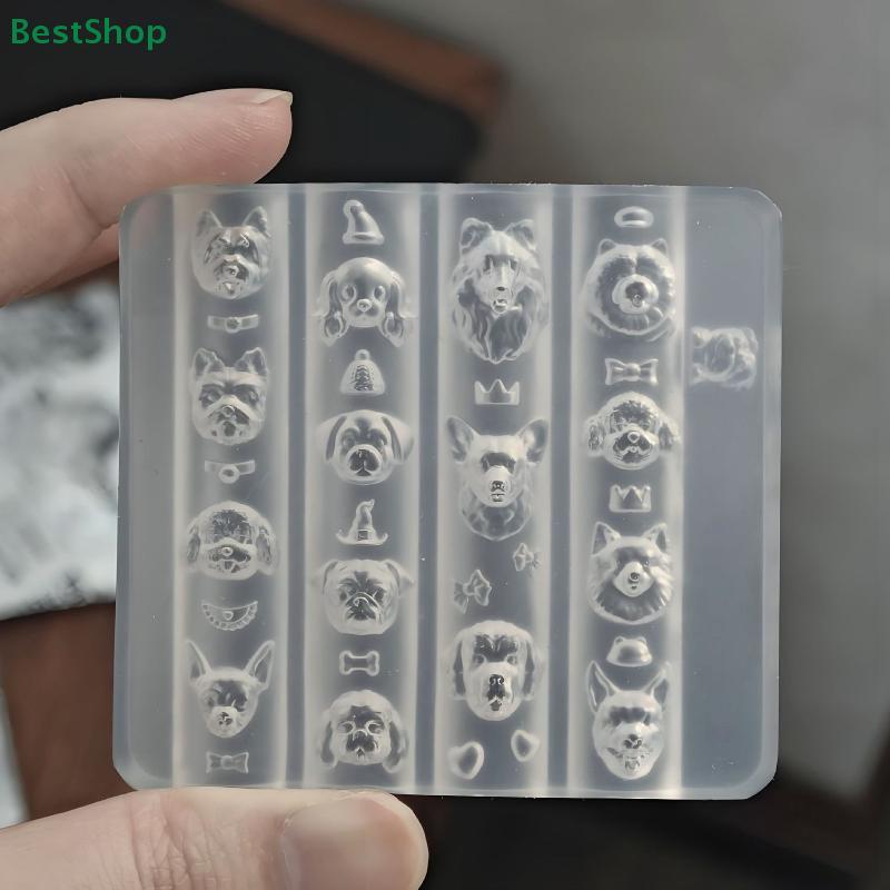 3D Silicone Nails Molds Relief Puppy Design DIY Nail Art Decor Transparent Manicure Template