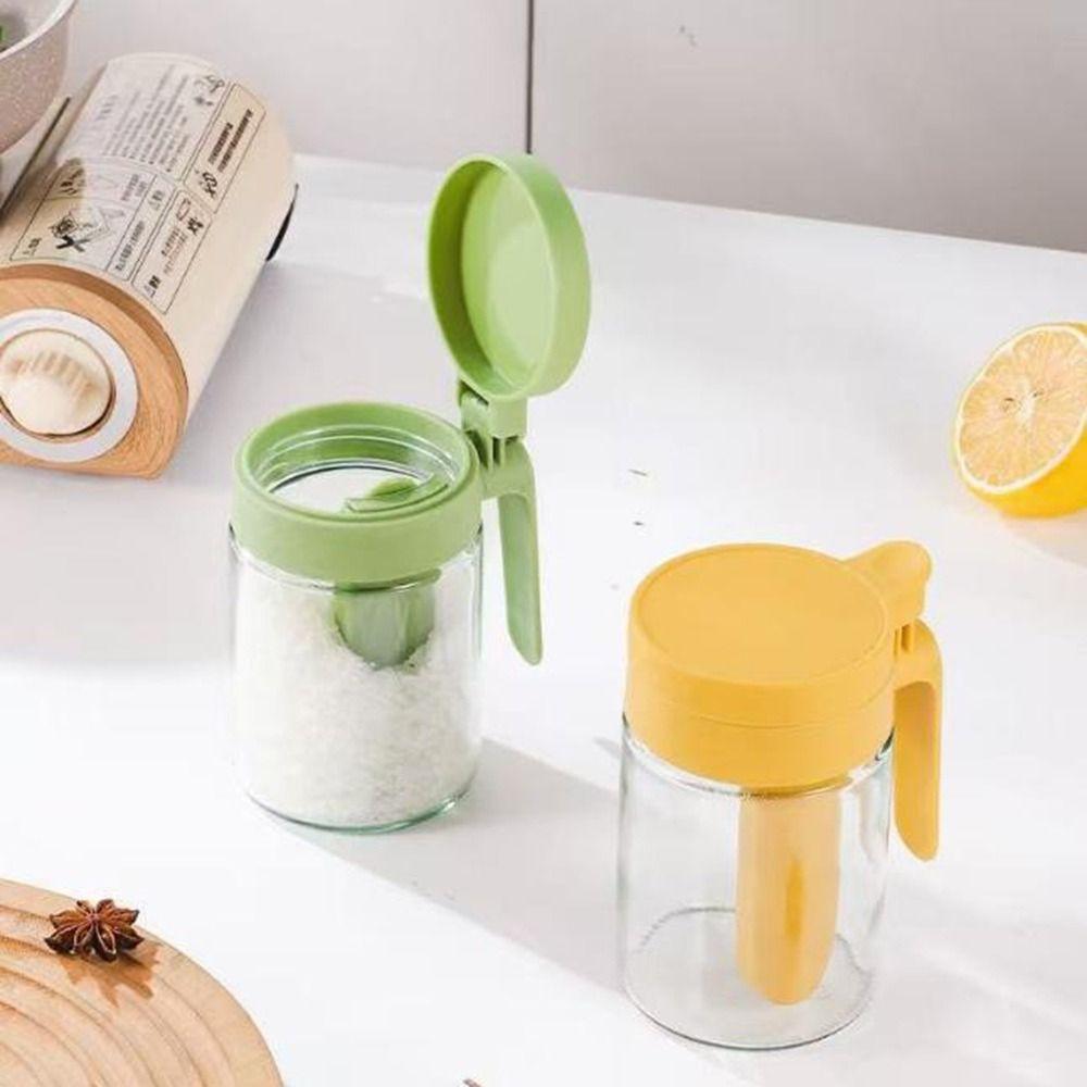 3PCS Sealed Glass Seasoning Can Food Grade Salt Container 2 In 1 Glass Spice Bottle Camping